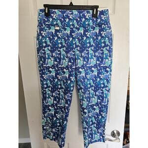 Breezes Capri Pants Womens Sz 14 Seaglass Blue Pull On Stretch Pockets